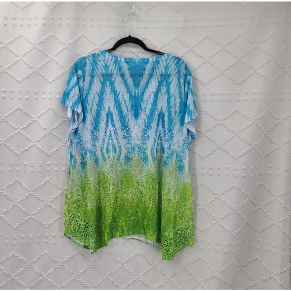 Time and Tru Boho Vibrant Vacation resort wear Shirts Size XL Flowy dopamine - Picture 3 of 16